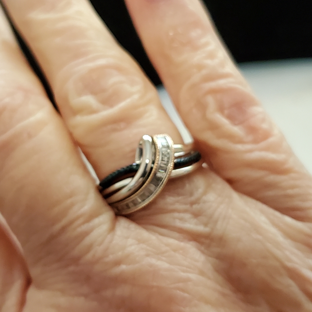 Diamond Ring Sterling & 10K Rose Gold Size 7 - Picture 11 of 14